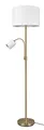 Produktbild: Trio Leuchten Stehleuchte Hotel 403900208, Metall Messing matt, Stoffschirm cremeweiß, exkl. Leuchtmittel 1x E27 und 1x E14, mit Fußschalter, getrennt schaltbar