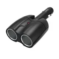 Produktbild: Hama 2-facher Zigarettenanzünder Verteiler 12V Gelenkstecker Schwarz