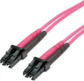 Produktbild: TELEGÄRTNER LWL Rangierkabel 2x G50/125 OM4, 1x LC Duplex - 1x LC Duplex, violett, 1 m
