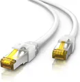 Produktbild: CSL - 15m CAT 7 Netzwerkkabel - Lan Kabel für 10 Gigabit High Speed Internetkabel, Hochgeschwindigkeits Ethernet Kabel, S FTP PIMF, 10 Gbps Cat.7 RJ45 - Switch Router Modem PC - 15 Meter Weiss