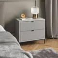 Produktbild: Vicco Nachttisch, Grau, Grau, Holzwerkstoff, 2 Fächer, 2 Schubladen, Rechteckig,Rechteckig, 66x60x36 cm, Schlafzimmer, Nachttische