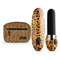 Produktbild: Panthra Lippenstif Vibrator Asha – Leopard Vibrator – Bullet Vibrator für Frauen – Wasserdichter Mini Vibrator inklusiv Passende Gürteltasche – Leopard Drucken