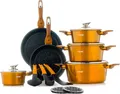 Produktbild: DMS TSM 4015K 15-teilig Induktion Kochgeschirr Kochset Töpfe Bratpfanne, Kupfer