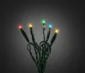 Produktbild: Konstsmide 6350-520 Micro LED Lichterkette, verschweißt, 10 bunte Dioden, 24V Innentrafo, dunkelgrünes Kabel