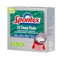 Produktbild: Spontex Seifenpads x10 Pack – kratzfreie Reinigungspads aus Stahlwolle mit 30% Seifenanteil - Für hartnäckige Verkrustungen und Starke, fetthaltige Verschmutzung