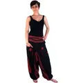 Produktbild: Guru-Shop Relaxhose Haremshose Pluderhose Pumphose Aladinhose.. Ethno Style, alternative Bekleidung rot|schwarz S