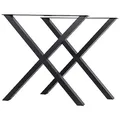 Produktbild: MetaloPro 2 Stück Tischbeine-Metall Schwarz 72cm I Tischkufen Esstisch-Beine Schwerlast Tisch-Gestell Tisch-Untergestell Möbelfüße Tischfüße, Couchtisch Esstisch Wohnzimmertisch Schreibtisch