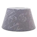 Produktbild: Lampenschirm für Tischleuchte in Rund Postmark Leinen Grau Text Weiß TL 40-30-22