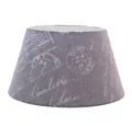 Produktbild: Dirk Davids Leuchten GmbH Lampenschirm Lampenschirm in Rund Postmark Leinen Grau Text Weiß TL 40-30-22, Hochwertiger Stoffschirm