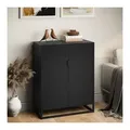 Produktbild: skølm Kommode Izar aus Metall (Schwarz), Highboard mit Doppeltür & höhenverstellbare Einlegeböden schwarz 100 cm