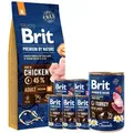 Produktbild: BRIT Premium By Nature Adult M 15kg + Brit Turkey With Liver 6x400g