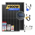 Produktbild: Balkonkraftwerk 900W/800W Solaranlage mit Dach Halterung (Paarmontage) Halterung Steckerfertig WIFI Komplettset Photovoltaik Anlage 800W, Kabellänge: 5m