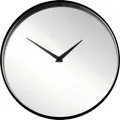 Produktbild: Schwarze Spiegel Wanduhr Ø 30 cm mit geräuschlosem Laufwerk und schlanken Zeigern