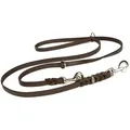 Produktbild: CopcoPet Hundeleine Fettlederleine Hundeleine geflochten dreifach verstellbar, Leder, Führerleine, zum umhängen, pflanzlich gegerbt, verschiedene größen braun 2,80 m x 10 mm