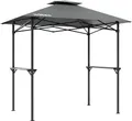 Produktbild: Wiltec Grillpavillon in Grau 245 x 152 x 242 cm, BBQ Pavillon mit Rauchabzug, Grillüberdachung mit wasserfester Dachplane, Grillzelt mit 2 Ablagen