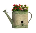 Produktbild: Vogelhaus mit Blumentopf zum Aufhängen Metall Deko Gießkanne wetterfest 481999