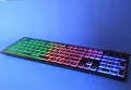Produktbild: USB Tastatur mit Beleuchtung LED RGB Regenbogen PC Computer ★ Layout DEUTSCH DE