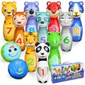 Produktbild: Sanlebi Kegelspiel für Kinder Ball Set mit 10 Kegel und 2 Bälle Bowling Set Mini Drin und Draußen Spielzeug Geschenke Spiele ab 3 Jahre Mädchen Junge