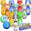 Produktbild: Sanlebi Kegelspiel für Kinder Ball Set mit 10 Kegel und 2 Bälle Bowling Set Mini