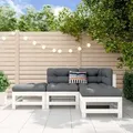Produktbild: vidaXL 4-tlg. Garten-Lounge-Set Weiß Massivholz Kiefer