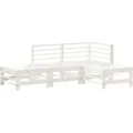 Produktbild: vidaXL 4-Tlg Garten-Lounge-Set Weiß Massivholz Kiefer 3186502