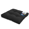 Produktbild: Beautissu Lounge Kissen Outdoor Sitzkissen 50x50x10 cm – Wetterfest Schmutzabweisend Polster Gartenmöbel Loungemöbel Rattan Möbel Sitzkissen Gartenstuhl Sitzpolster Anthrazit