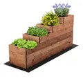 Produktbild: MODO24 Hochbeet Holz, 4-stufiger Pflanzkasten, Blumenkasten, Gemüsebeet, Kräuterbeet, Anzuchtset, Anzuchtkasten, mit Gartenvlies als Unterlage und Schrauben, Abmessungen 54x30x120 cm, Farbe: Braun