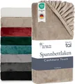 Produktbild: Blumtal Spannbettlaken Cashmere Touch 100 x 200 cm Plüsch - Fleece Spannbettlaken 100x200 - Mikrofaser Spannbettlaken weich 100x200cm Beige