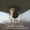 Produktbild: HiLook by HIKVISION Überwachungskamera aussen 4K/8MP Auflösung, LAN/PoE, Turret