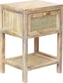 Produktbild: BELIANI Nachttisch Hellbraun aus Rattan u. Paulowniaholz mit Schublade für Schlafzimmer Boho Modern Natur Rustikal