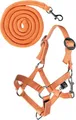 Produktbild: HKM Kinder Hobby Horsing Basic Halfter und Strick, Orange, One Size