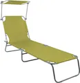 Produktbild: 3-Bein Gartenliege Campingliege Sonnenliege 186x55x24cm mit Dach