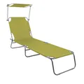 Produktbild: Mojawo Gartenliege Sonnenliege Relaxliege Liege 3-Bein Campingliege klappbar mit Trageschlaufen und Sonnenschutzdach 186x55x24cm, Farben:Lime