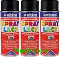 Produktbild: 3x400ml Lackspray Farbspray Sprühfarbe Farbe Verkehrsschwarz Seidenglanz RAL9017