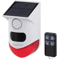 Produktbild: Sygonix Mini-Alarmanlage Weiß, Rot mit LED, mit Bewegungsmelder, mit Fernbedienung, mit Solar, mit WLAN 120 dB SY-65153