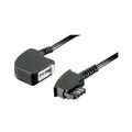Produktbild: Kabel Telefon Verlängerung TAE-F Stecker auf Kupplung 10m schwarz 4-polig belegt
