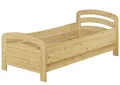 Produktbild: Seniorenbett extra hoch 90x220 Holzbett Kiefer massiv Einzelbett mit wählbarem Zubehör V-60.43-09-220Rollrost inkl.