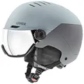 Produktbild: uvex Wanted Visor - robuster, stylischer, optimal belüfteter Skihelm mit beschlagfreiem Visier für Damen und Herren - Glacier - Rhino matt - 58-61 cm