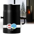 Produktbild: BERTRAMS Ofenrohr 120mm Ø 25 cm mit Drosselklappe Schwarz | Stahlrohr mit 20cm Einbaulänge | Feuerrohr Stahlblech 2mm | Kaminrohr mit Senotherm UHT-Hydro | Abgasrohr | Kaminzubehör | Made in Austria