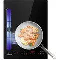 Produktbild: CIARRA Induktionskochfeld mit integriertem Dunstabzug, 39 cm Boost schnelleres Kochen Touch-Control Induktion Kochfeld mit 2 Platten Timer CBBEH392B - Schwarz
