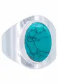 Produktbild: mantraroma Ring Silber 925 Damen Türkis Edelstein türkis schlicht groß modern
