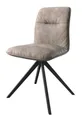 Produktbild: DELIFE Polsterstuhl Vinjo-Flex, Kreuzgestell kantig Schwarz Taupe Vintage 180° drehbar