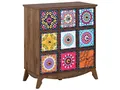 Produktbild: Beliani Kommode Dunkles Holzfarbton/bunt marokkanisch mit Schubladen Kuma