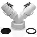 Produktbild: Abfluss Adapter für  Geschirrspüler und Waschmaschine 1 Zoll - Doppelanschluss Rohrgewinde   - Y-adapter für Schlauch mit Eingangsstutzen von 19-24 m