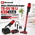Produktbild: Einhell Akku-Stielstaubsauger TE-SV 18 Li-  18V mit Akku 2.5 Ah + Ladegerät Powe