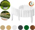Produktbild: Floranica Rollborder Beeteinfassung 100 x 10 cm Weiß Flexibler Holzzaun Deko für Gartenzaun Rasenkante Umzäunung Gartenzaun für Rasenflächen