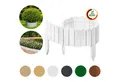 Produktbild: Floranica Palisade Flexible Rollborder Beeteinfassung Beetumrandung Rasenkante Holzzaun, LxH: 100x10 cm, Weiß, Dekozaun Umzäunung von Blumenbeeten Kräutergarten Wege Rasenbegrenzung