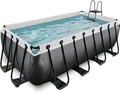 Produktbild: EXIT Black Leather Pool 400x200x122cm mit Sandfilterpumpe - schwarz