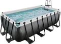 Produktbild: Framepool EXIT, schwarz, B:200cm H:122cm L:400cm, Schwimmbecken, BxLxH: 200x400x122 cm, mit Sandfilteranlage und Leiter