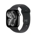 Produktbild: Apple Watch Series 11 GPS 46mm M/L MEUX4ZR/A Aluminiumgehäuse Schwarz Sportarmband Schwarz